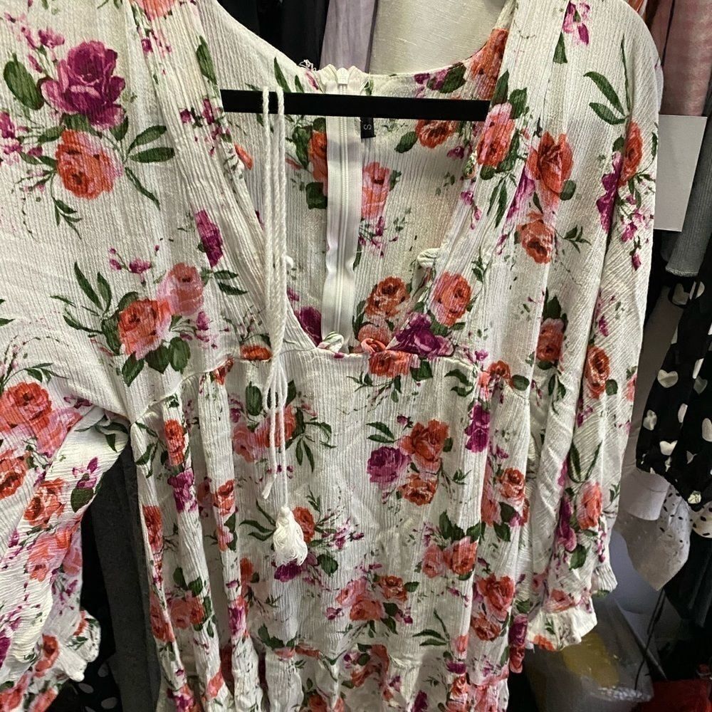 [boutique] boho bell sleeve mini dress #5